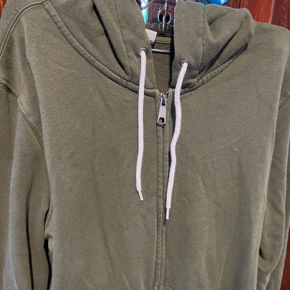 Army Green Women’s Old Navy zip front hoodie - Picture 2 of 5